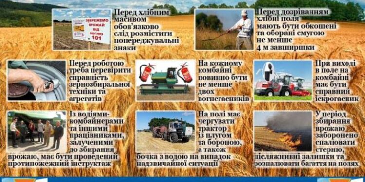 Про пожежну безпеку під час збору врожаю