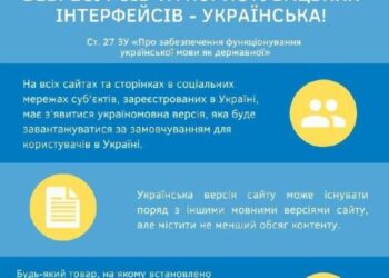 З 16 липня всі українські сайти мають бути державною мовою