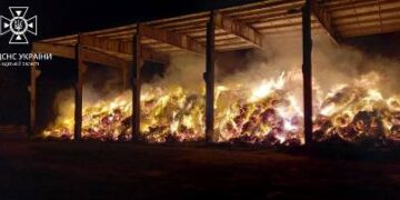 В Одеській області згоріла скирта соломи | Надзвичайні події Одесса та область