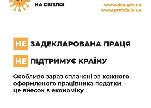 Виходь на світло! Задекларована праця підтримує країну!