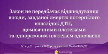 Закон не передбачає відшкодування шкоди, завданої смертю потерпілого внаслідок ДТП, щомісячними платежами та одноразовим платежем одночасно — Суспільство Одеси