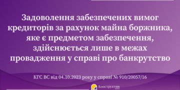 Задоволення забезпечених вимог кредиторів за рахунок майна боржника, яке є предметом забезпечення, здійснюється лише в межах провадження у справі про банкрутство – КГС ВС — Суспільство Одеси