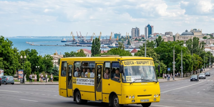 Как едет 232 маршрутка в Одессе
