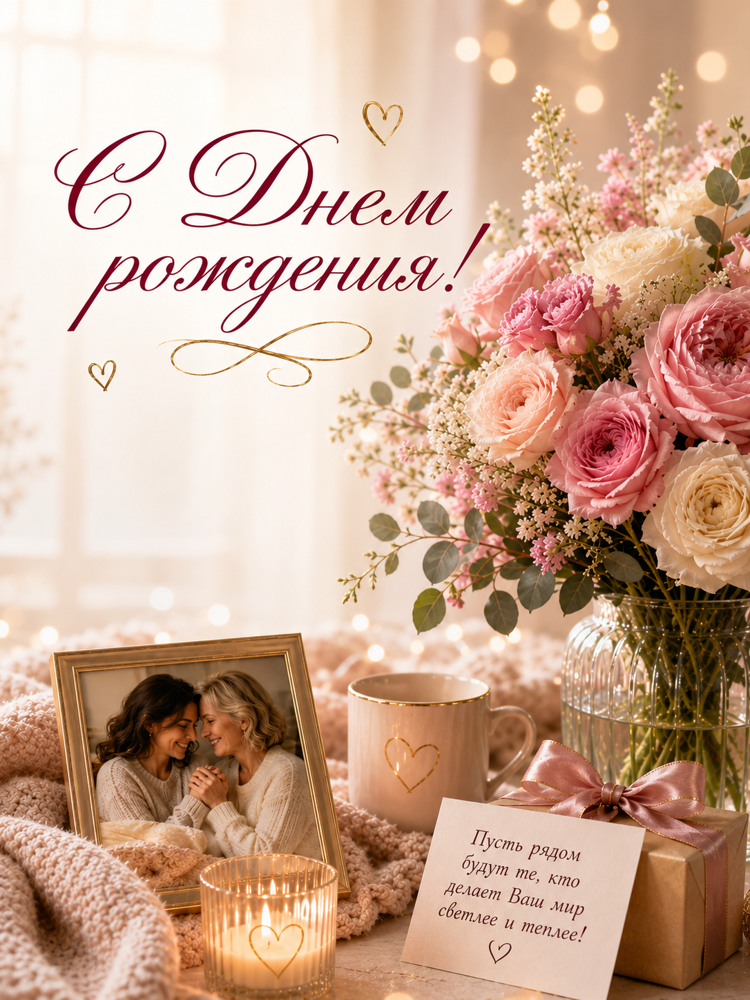 Нежное поздравление для женщины в день рождения