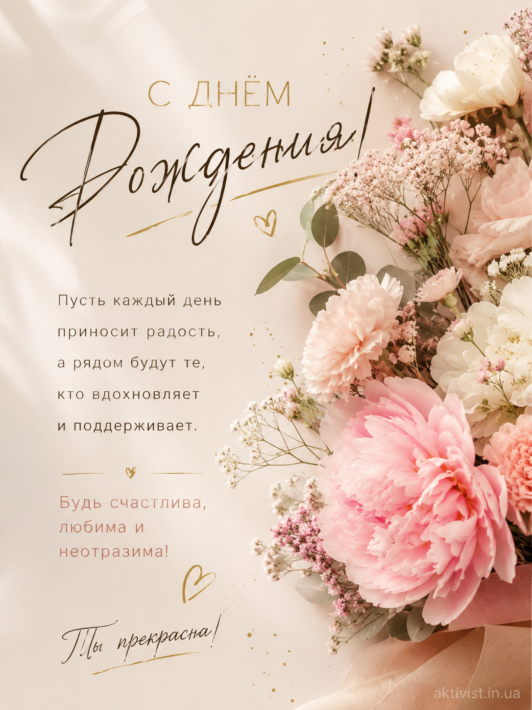 Поздравление женщине на День рожедния №1 - шикарное