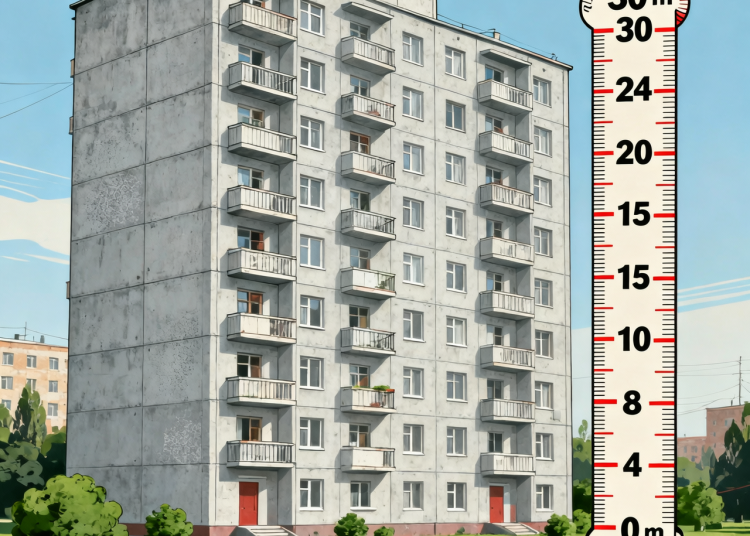 Высота 9 этажного дома
