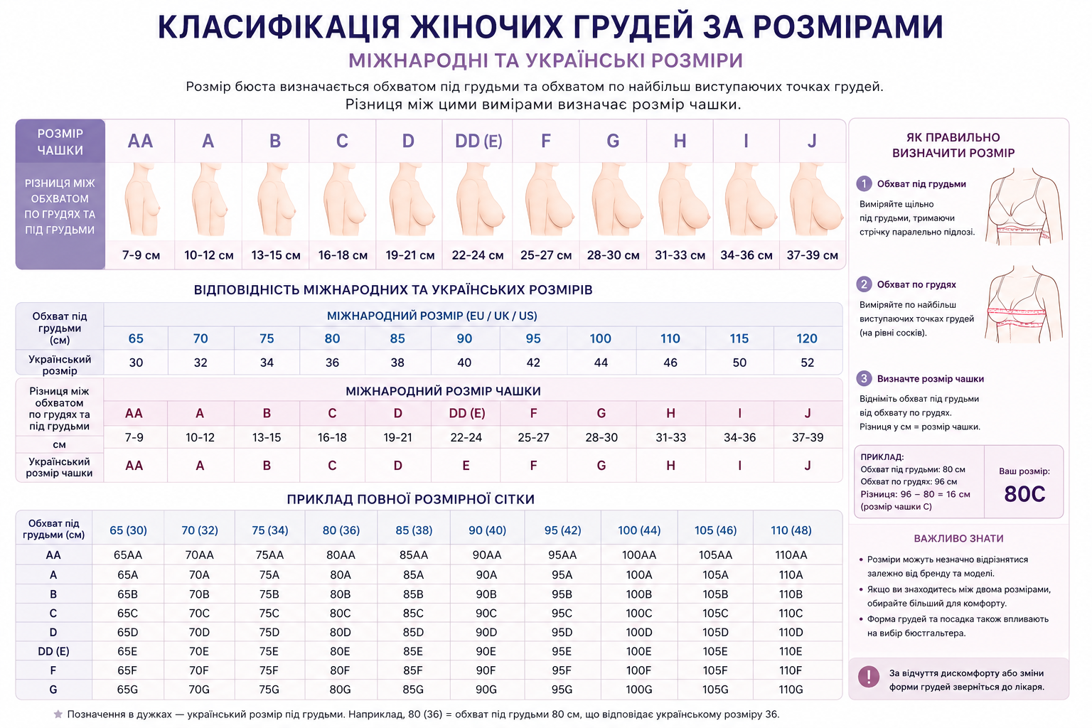 Класифікація розмірів жіночих грудей