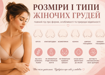 Типи та розміри жіночих грудей