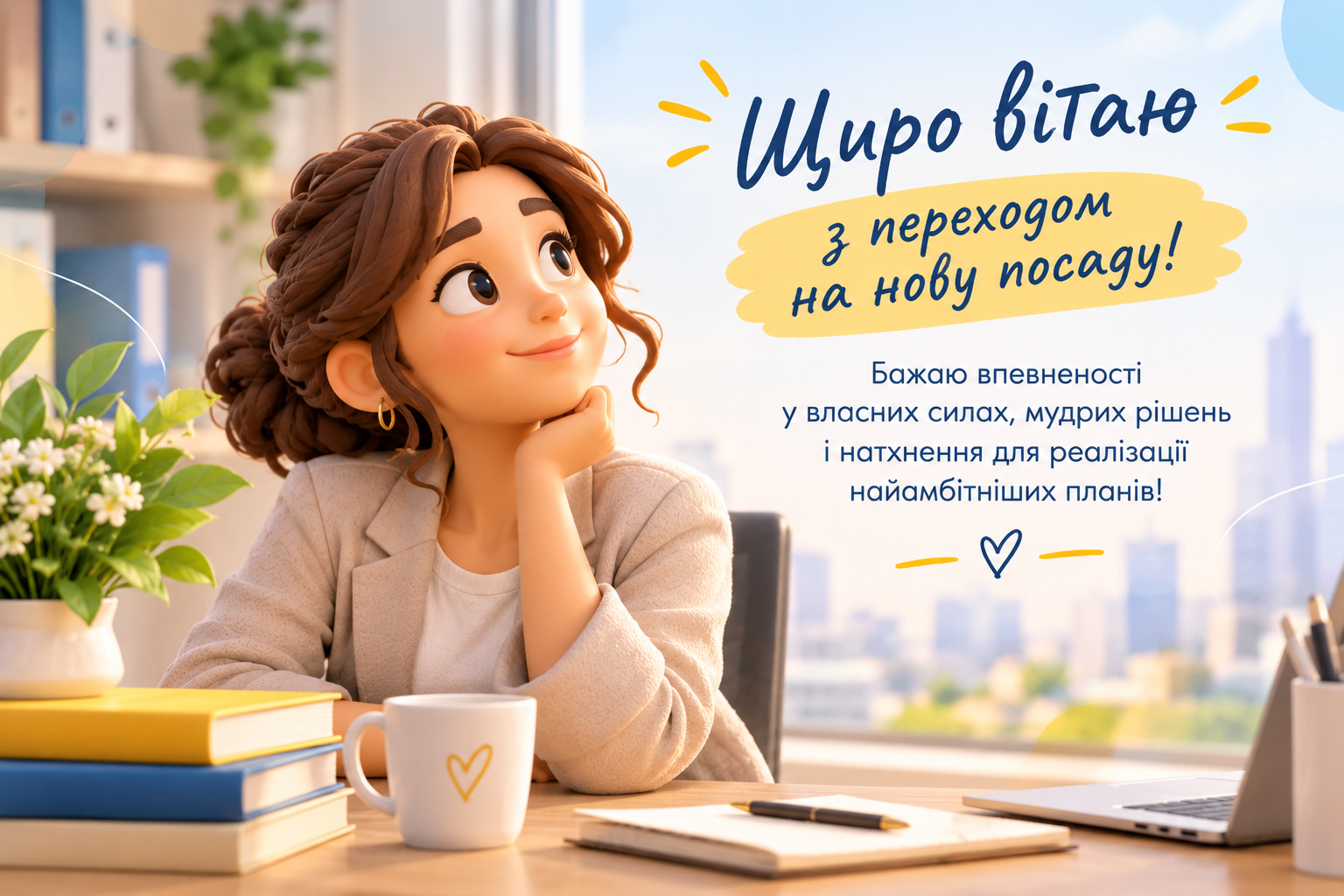 вітаю з переходом на нову посаду