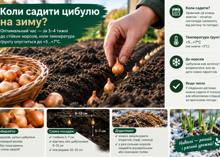 коли садити цибулю на зиму
