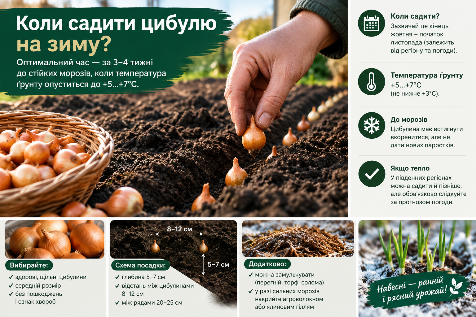 коли садити цибулю на зиму